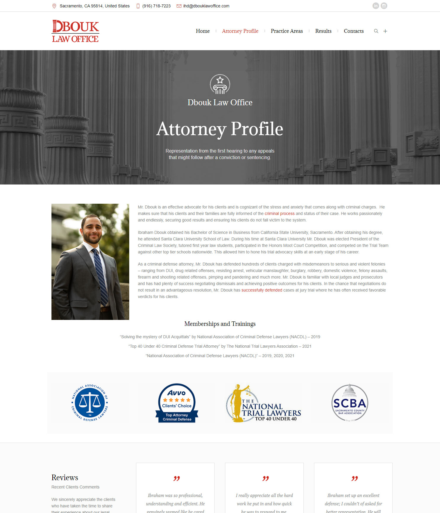 Website developed for Dbouk Law Office