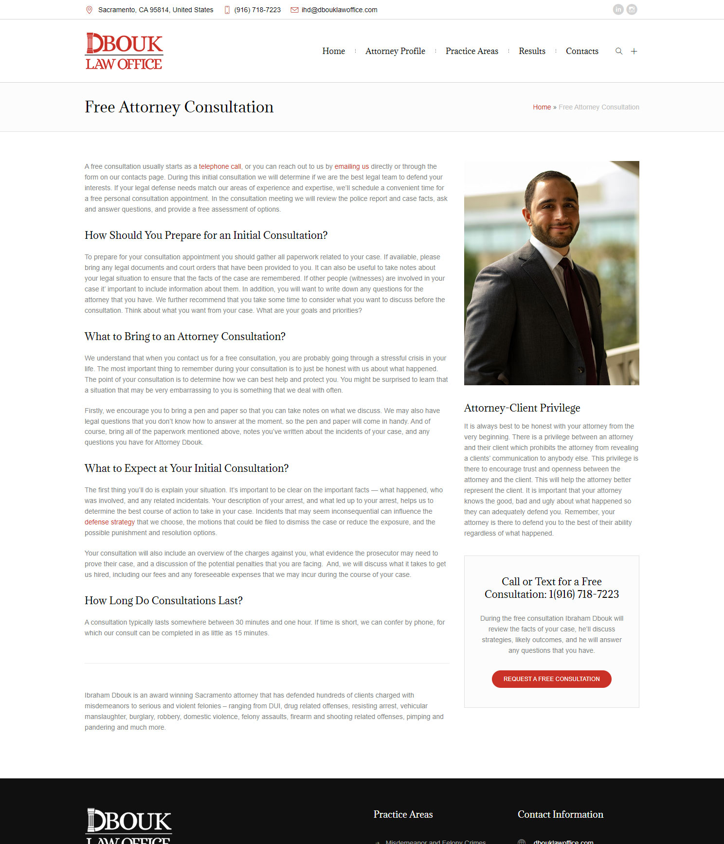 Website developed for Dbouk Law Office