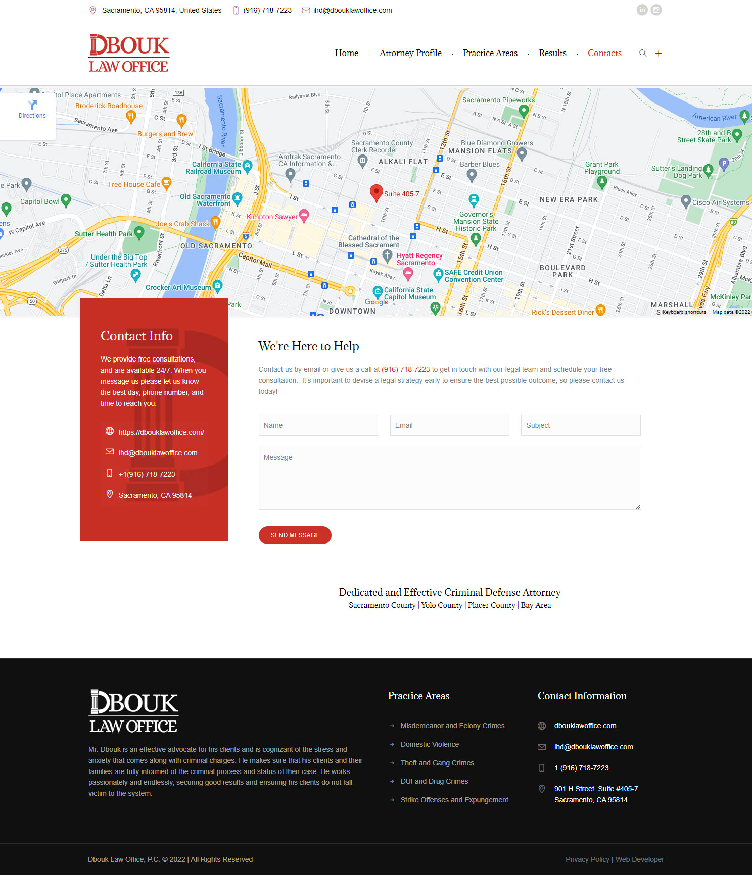 Website developed for Dbouk Law Office